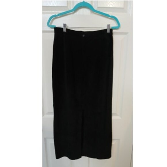 Danier Black Suede Leather Maxi Pencil Skirt - size 12 - Picture 2 of 10